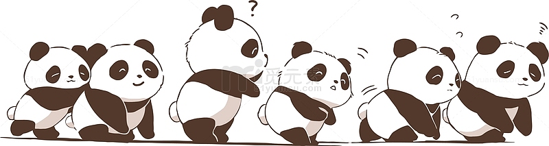 卡通熊猫边框装饰手抄报装饰