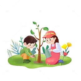 植树节儿童种树