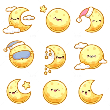 可爱卡通月亮宝宝