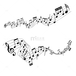 波浪曲线音符五线谱