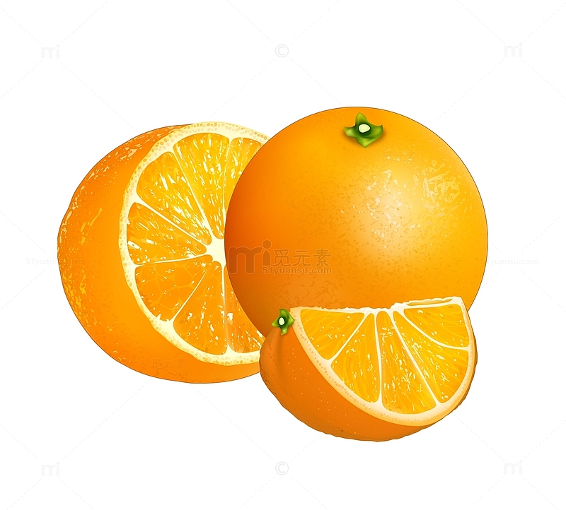 手绘水果橙子橘子营养健康果肉