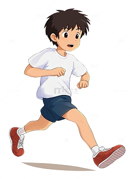 练习跑步的男孩子