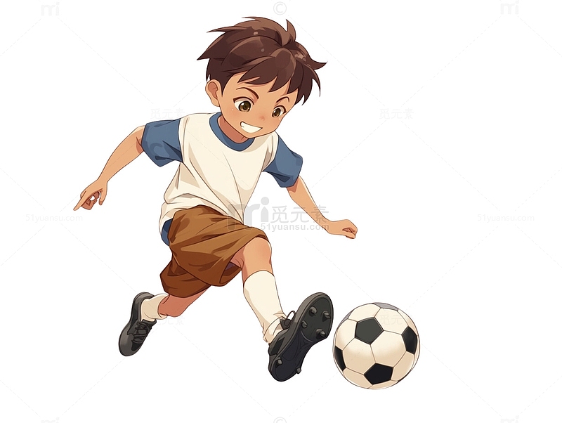 踢足球的动漫男孩