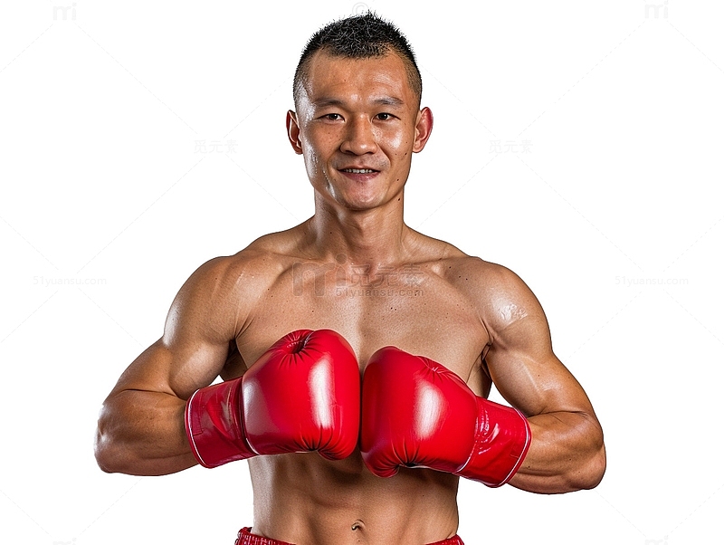 中国拳击手男性半身图