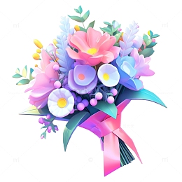 3D节日花束一束花