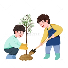 植树节儿童种树