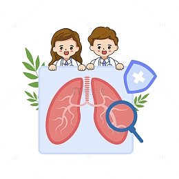 卡通世界防治结核病日医生肺部健康检查
