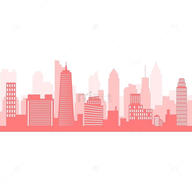粉色城市建筑