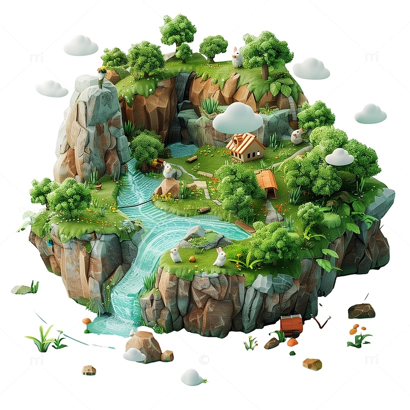 3D风景山水建模元素