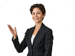 在讲解展示的女性