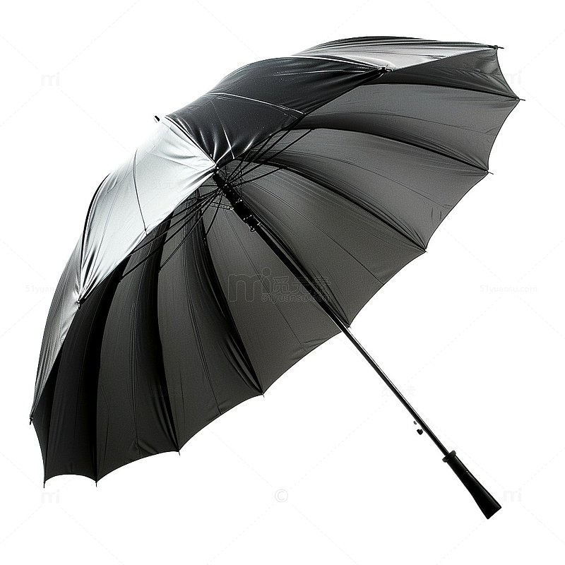 黑色被撑开的雨伞