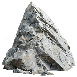 黑灰色山石png素材
