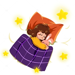 世界睡眠日云上睡觉的小女孩元素