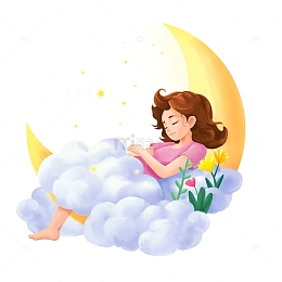 睡眠日月亮上睡觉