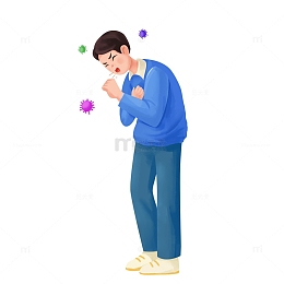 卡通咳嗽人物
