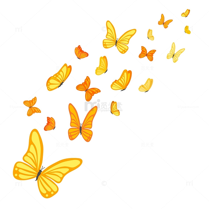 黄色卡通蝴蝶