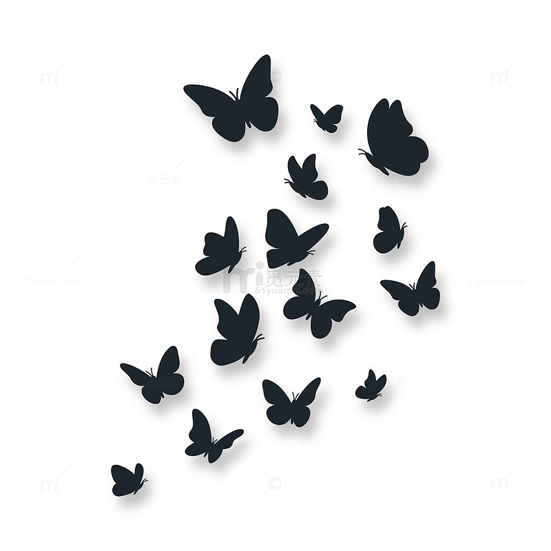 黑色蝴蝶剪影墙贴装饰