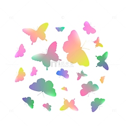 弥散风幻彩蝴蝶元素