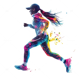 运动跑步健身的人物剪影