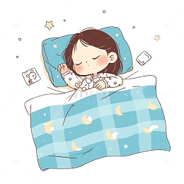 睡眠日在睡眠休息的小女孩3