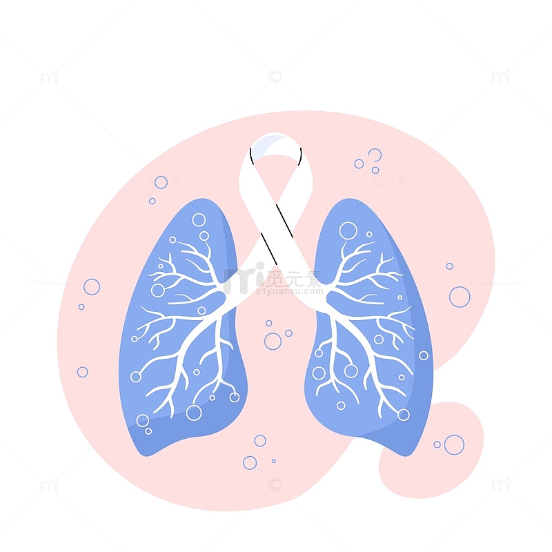 肺结核主题肺部卡通插画