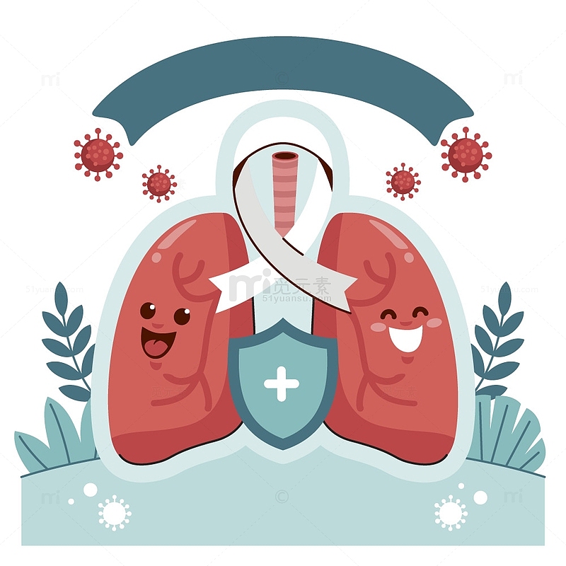 医疗健康肺部器官插画