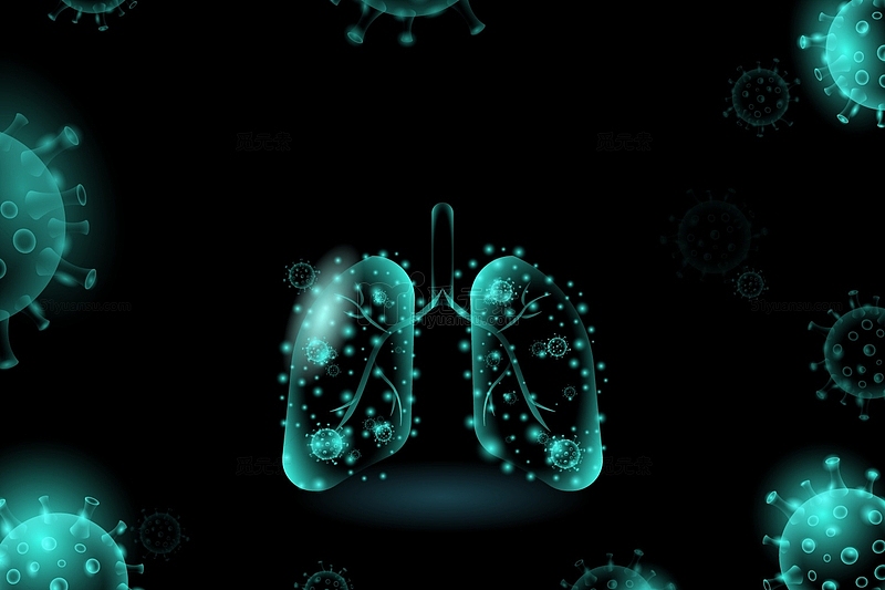 绿色透明光感肺部病毒