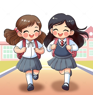 上跑跳psdpng卡通简约课堂上的小学生aipng开学盛典小学开学开课开学