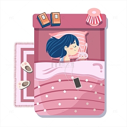 手绘睡觉睡眠日