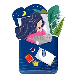 手绘深度睡眠日