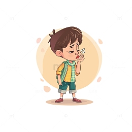 小孩咳嗽病毒卡通