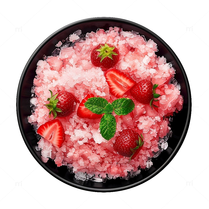 一盘草莓刨冰