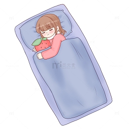 世界睡眠日抱抱枕睡觉人物