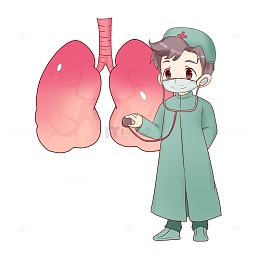 医生和肺的结合听诊检查