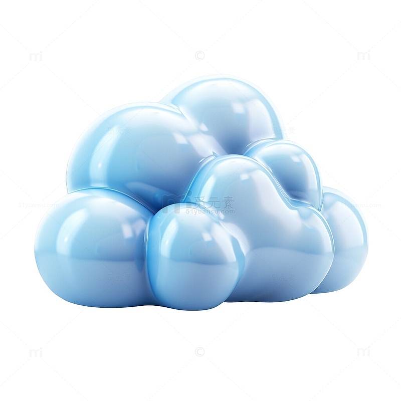 蓝色云朵模型