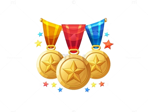金色奖牌卡通装饰