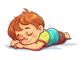趴着睡觉的小男孩世界睡眠日