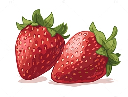 手绘风格草莓卡通插画