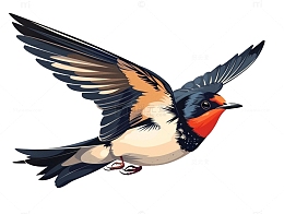 飞行中的燕子春天