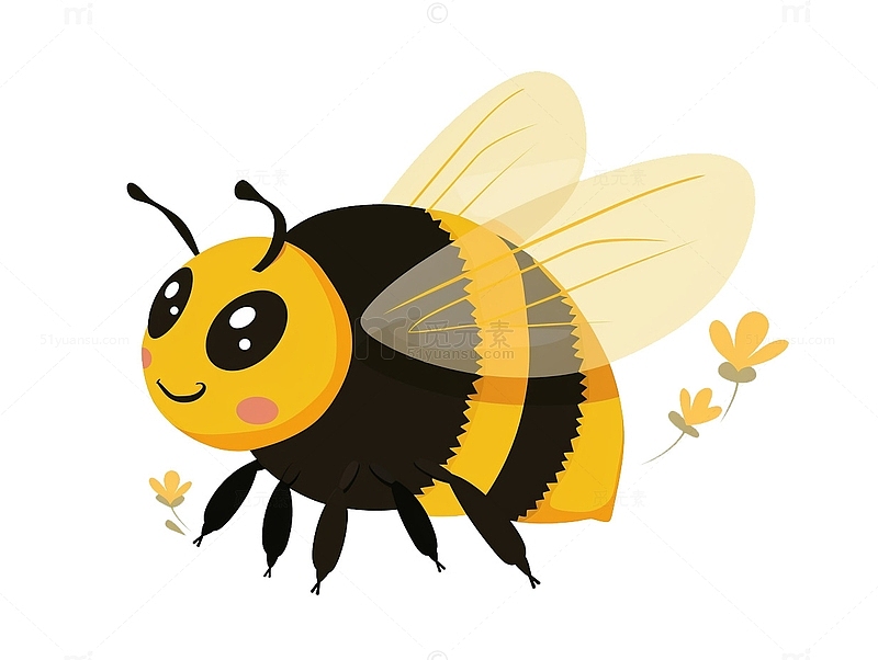 春天黄色卡通小蜜蜂