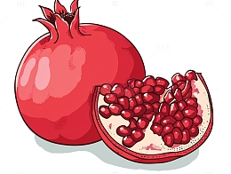 手绘番石榴卡通插画