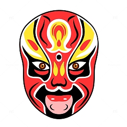 卡通矢量面具脸谱京剧变脸插图