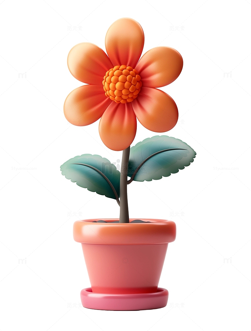 3D盆栽向日葵桃花背景