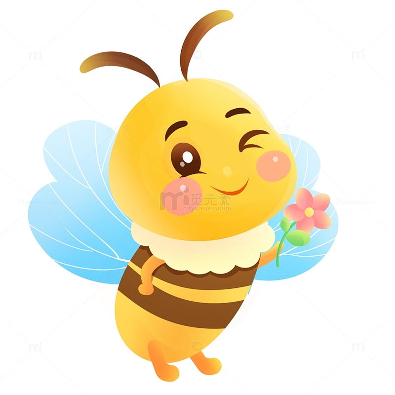 可爱卡通蜜蜂春天动物元素