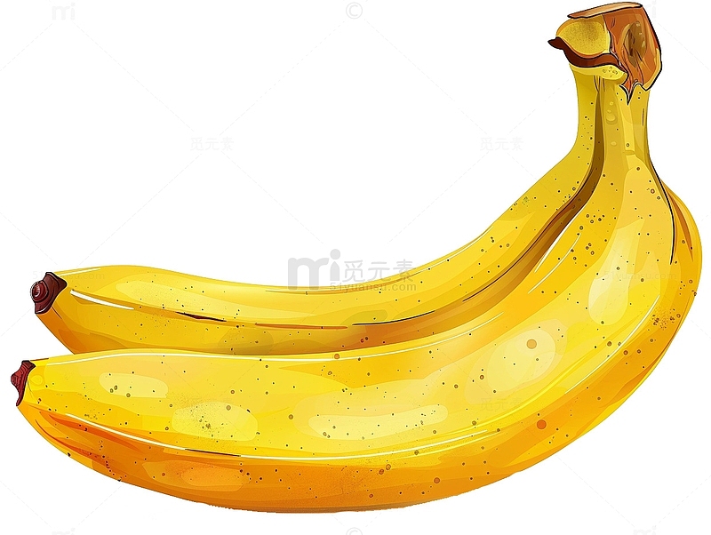 手绘香蕉卡通插画