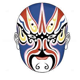 中国传统脸谱面具蓝色