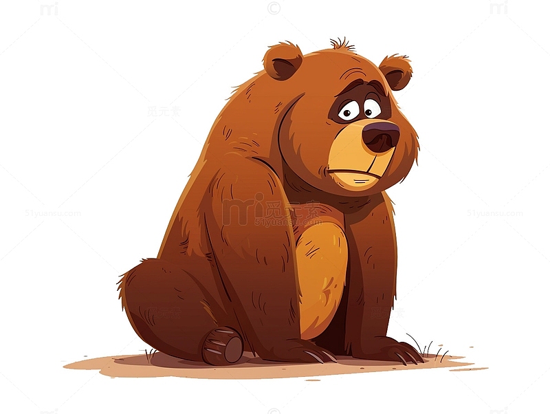 沮丧棕熊卡通形象