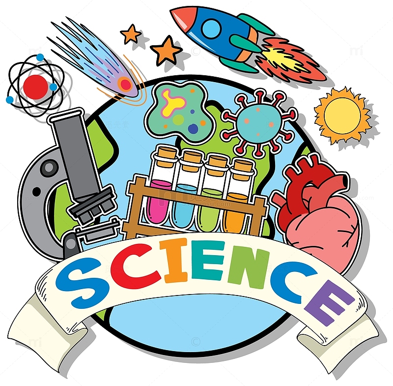 科学科技卡通主题元素
