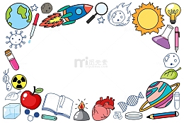 科技主题卡通元素边框