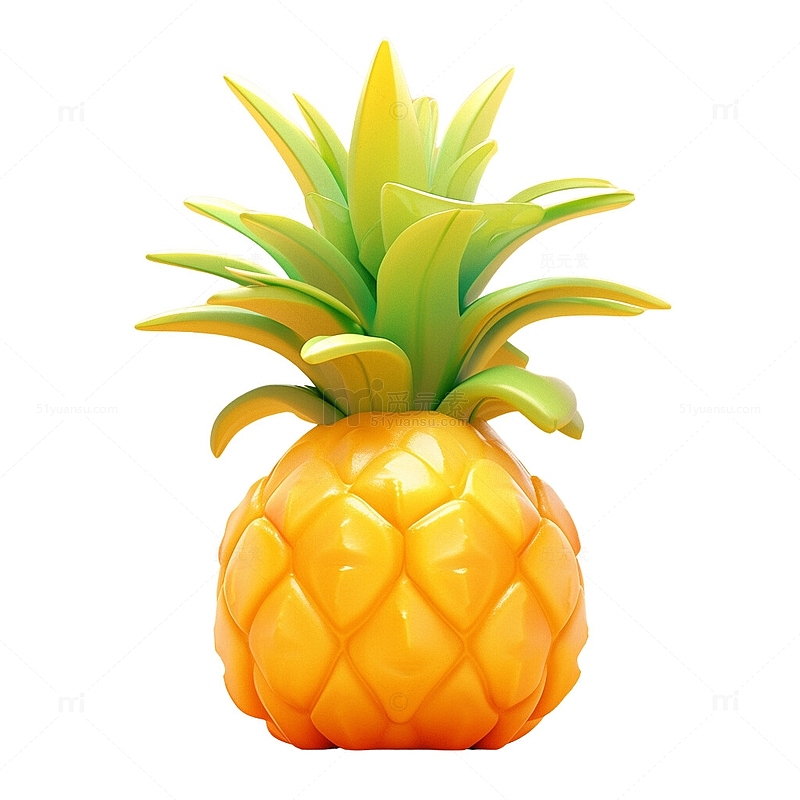 3D美味的菠萝